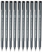 STAEDTLER Staedtler 0.5 Mm Pigment Liner 1 Count Pack of 10 , Black