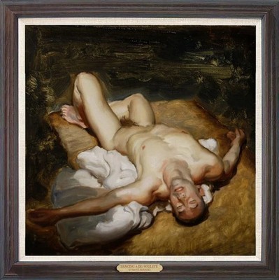 Handmade original Oil Painting art male men on canvas 30''x30''