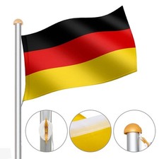 Fahnenmast Teleskop 6,5m Fahnenstange inkl Deutschlandfahne Flaggenmast Mast Alu