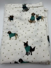 3-piece Twin Size Flannel Bedding Set Printed Dogs Cotton Sheet Set