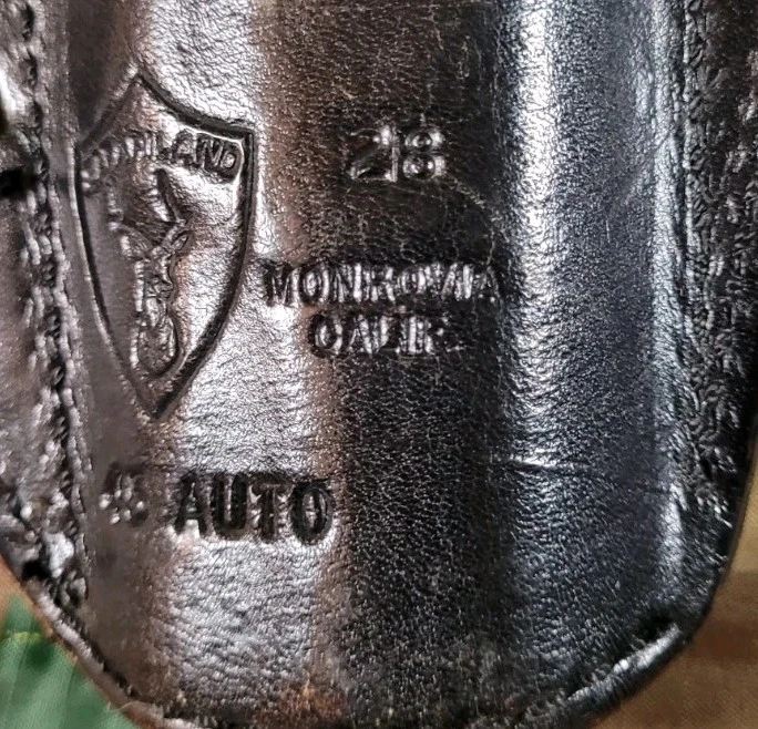 Safariland 28 1911 Owb Left Hand Black Leather Thumb Snap Holster - Image 3 of 4