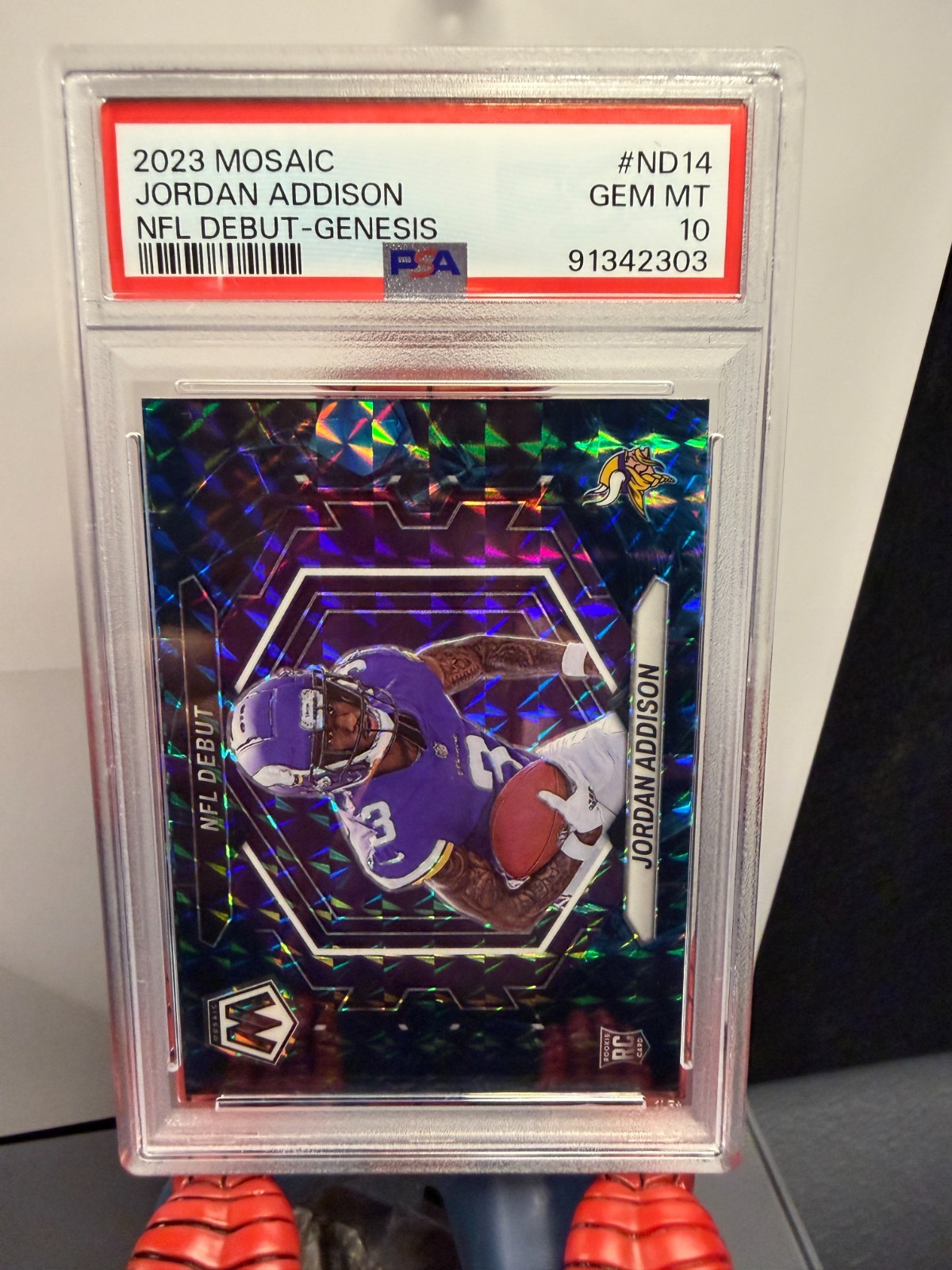 Jordan Addison Panini Mosaic NFL Debut #ND14 Genesis