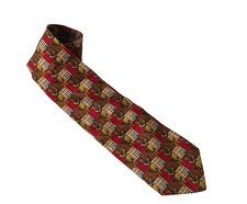 Vintage Burberry 1990s Classic Silk Tie Nova Check Horse Equestrian