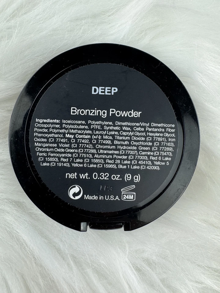 Polvo facial bronceador profundo 0,32 oz espejo tamaño completo compacto Foto 2 de 2