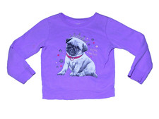Garanimals Sweatshirt Pug Size 4T Girls Light Purple "Anything Is Paw-Sible"