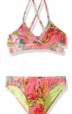 Hobie Big Girls Tank Bralette Bikini Top and Hipster Bottom Swimsuit Set
