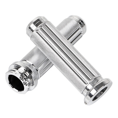 Chrome 1'' Handlebar Hand Grip For Harley Dyna Low Rider FXDL Electra Glide FLHT