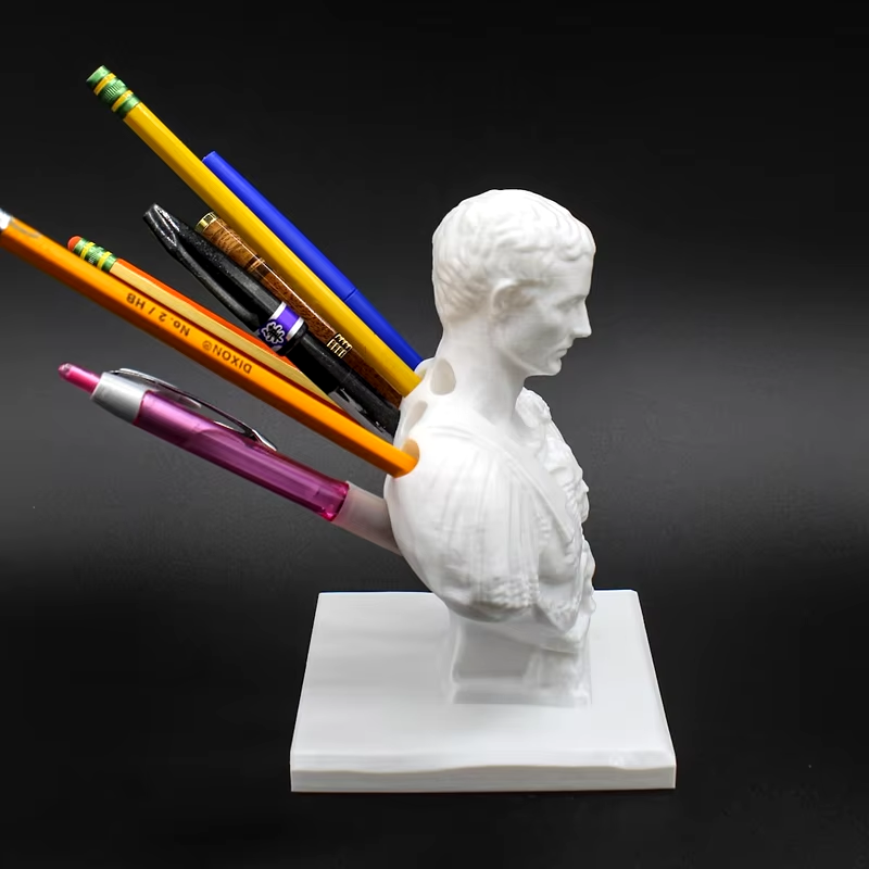 3D Printed Julius Caesar Office Desk Statue Pen Holder