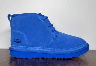 UGG Neumel Chukka Boots Mens Blue Suede Lace Up Ankle Sheepskin Lining Classic UGG Neumel Blue Suede Chukka Boots Style 3236 Boots Shoes  main image 3
