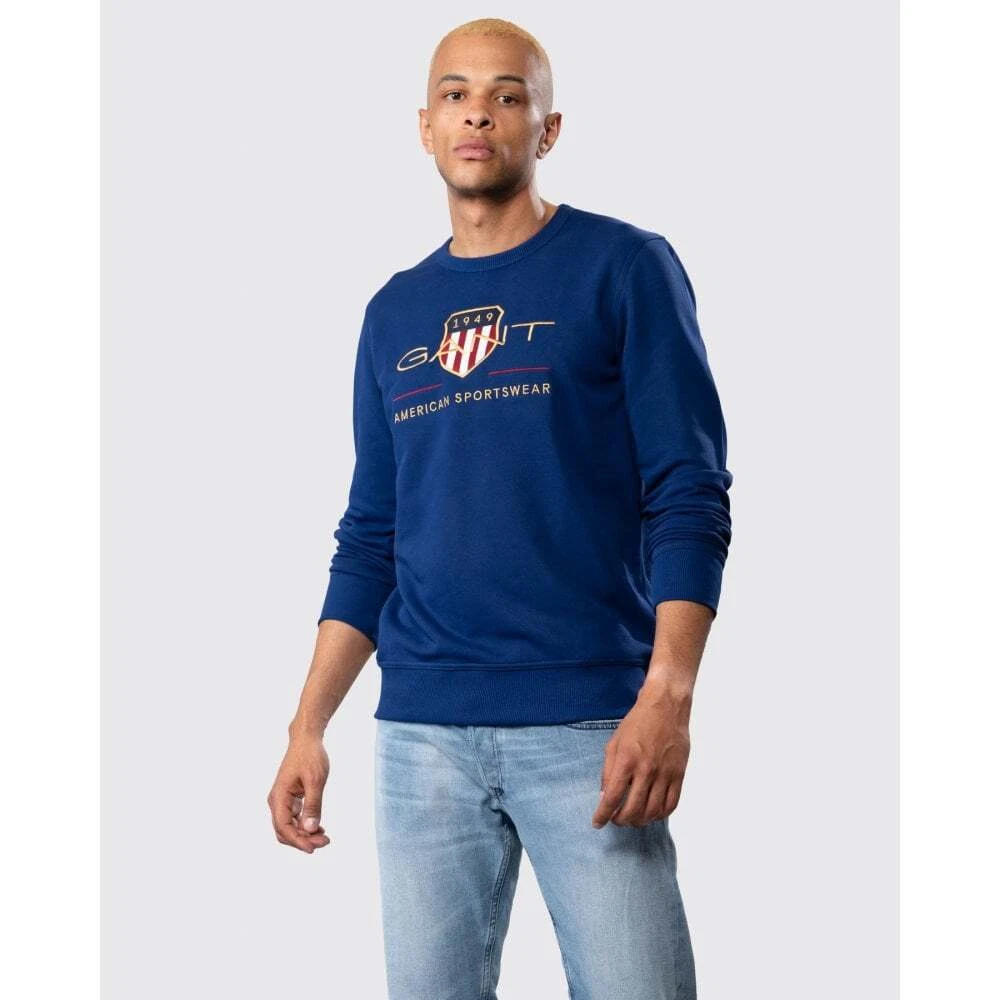 Embroidered archive logo store jersey hoodie