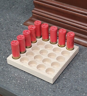 12 GAUGE SHOTGUN-SHOTSHELL RELOADING TRAY-CNC CUT HARDWOOD HICKORY