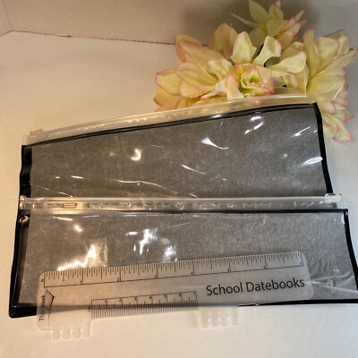 MAC Cosmetic Clear Zip Bags - Set Of 2 - Makeup Toiletries Purse Envelope FreeSh
