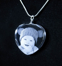 2D Necklace Photo Crystal - Personalised Photo Crystal Gift - Use Your Own Image