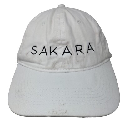 SAKARA Slideback Hat White One Size Adjustable Embroidered Port & Company