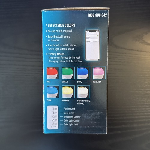 Ecosmart LED Light Bulb A21 Speaker w/Bluetooth 60W Color Changing and Remote - Picture 2 of 5