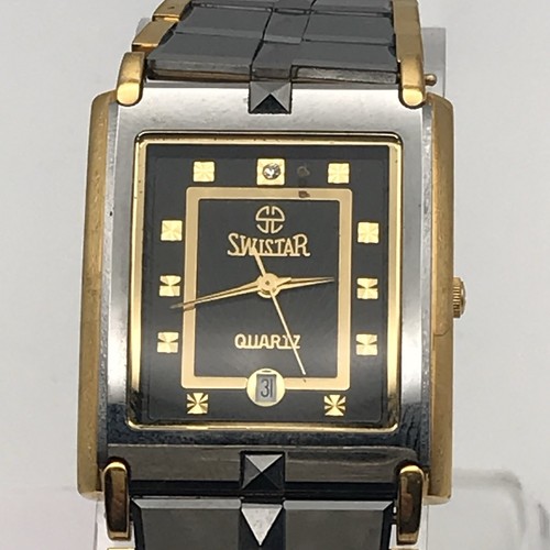 Cinturino orologio Swistar donna precisione quarzo quadrante oro e due toni con data-non testato - Foto 4 di 5