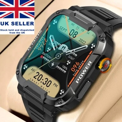 Durable Outdoor Military Men Bluetooth Call Smartwatch For Android IOS IP68