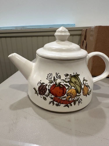 McCoy teapot. vintage 240 with vegetable delight design.