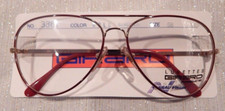 Vintage GIRARD 3361 Gold/Burg 58/20 Dbl Br Men's Aviator Eyeglass Frame NOS 222