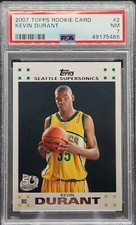 2007-08 Topps Rookie Card Kevin Durant RC #2 Seattle Supersonics PSA 7 NM. rookie card picture