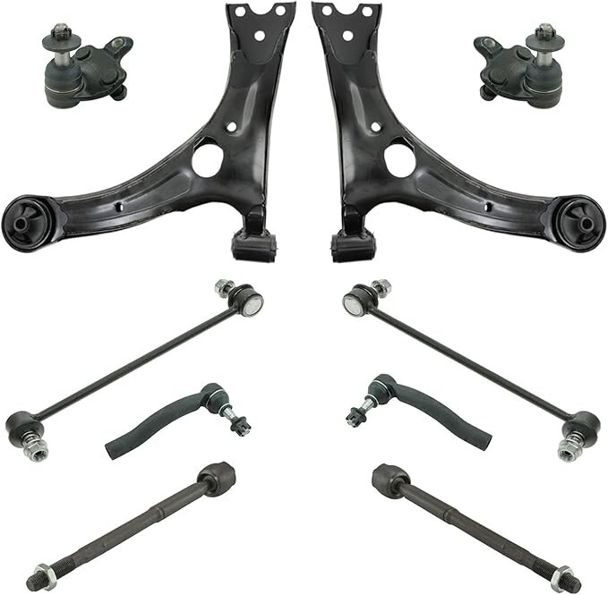 TRQ 10-Piece Front Suspension & Steering Kit - Ball Joints, Tie Rods, Sway Bar Links For Acura TL 2007-08
