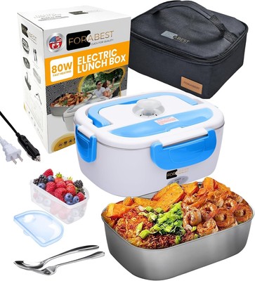 Durable Electric Lunch Box with Stainless Steel Tray - Convenient & Efficient