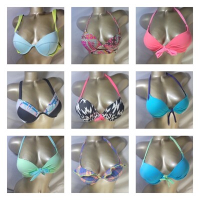 VICTORIAS SECRET BIKINI TOP 32B PUSHUP HALTER VARIOUS STYLES