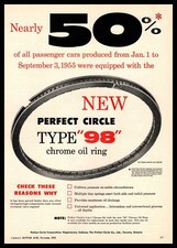 1955 Perfect Circle Type "98" Chrome Oil Rings Hagerstown Indiana Print Ad