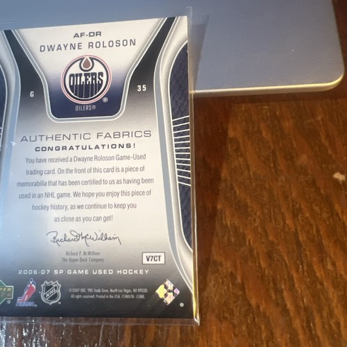 Dwayne Roloson 2006-07 SP Game Used Edition Authentic Fabrics Jersey #AF-DR - Picture 5 of 6