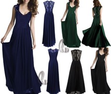 AU STOCK WOMEN'S EYELASH LACE WEDDING COCKTAIL PARTY FORMAL MAXI DRESS DR183
