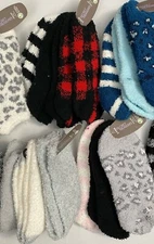 Secret Treasures Fuzzy Socks Women's Low Cut 3 pack Soft Comfy Cozy Multicolored