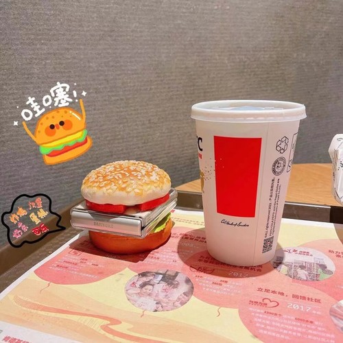 Fake Food 3D Hamburger Burger Phone Case for Samsung Galaxy Z Flip 1/2 3 4 5 - Picture 5 of 10