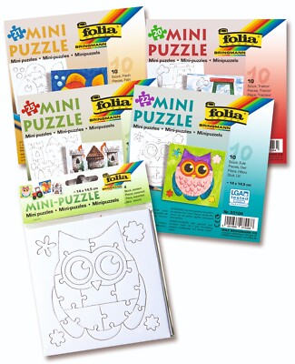 folia MINI - Puzzle Sortiment 14 x 14,5 cm weiß  4 Stück pro Pack.  # 2160.2018