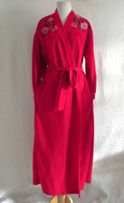 Vtg Vandemere Robe Maxi Belted Pockets Hot Pink Embroidery Trim Size S/M