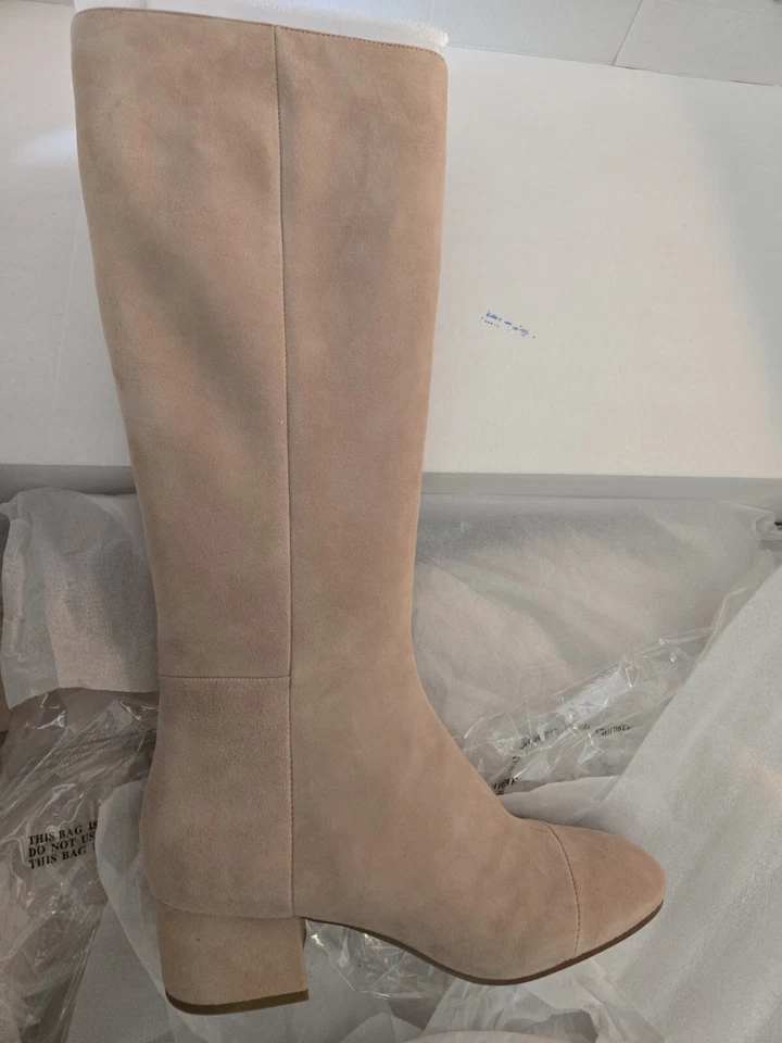 $179 Botas Altas de Diseñador NINE WEST LESTIFE PUNTERA DE GAMUZA CUERO 9M Foto 3 de 4