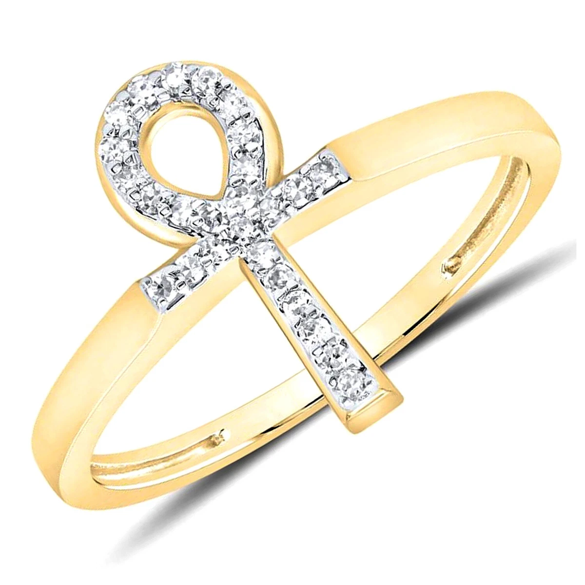 Diamond ankh ring Clearance