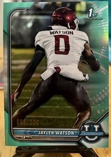 2022 Bowman U Football #76 Jaylen Watson 088/299 Aqua Refractor KC Chiefs