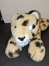 FAO Schwarz Tan Cheetah Black Spots 10" Plush Stuffed Animal Realistic