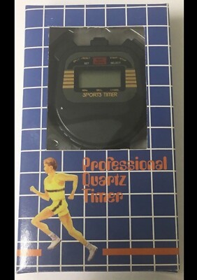 Vintage Profi Quarz Sport Timer Stoppuhr mit verstellbarem schwarzem Schlüsselband 