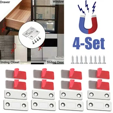 4 Sets Strong Magnetic Door Closer Cabinet Catch Latch Cupboard Ultra Thin