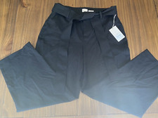 A New Day Women's Mid-Rise Straight Leg Pants With Tie-Belt Black 6 NWT