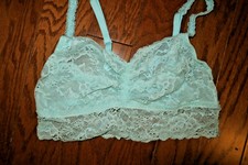 S    VINTAGE   VICTORIA'S SECRET LINED GREEN MINT BRALETTE CAMI SLEEP TEE BRA TOP