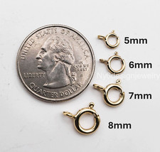 14K Gold Filled Spring Ring 5PCS Clasp 5mm /6mm / 7mm / 8mm Open Closed Ring