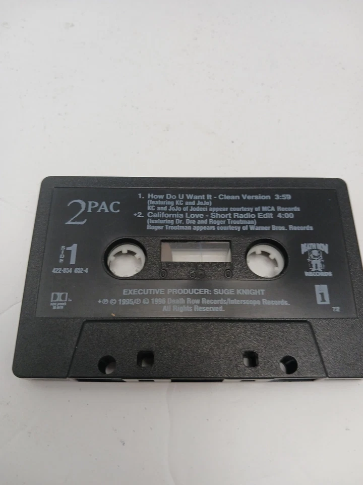 2Pac - California Love/How Do You Want It Cassette SINGLE Solid Black Cassette  - Image 3 of 4