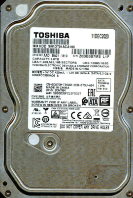 TOSHIBA DT01ACA100 1TB HDD 本体 6台セット DT01ACA100, AAD BA21/810 HDKPC03D0A06 S TOSHIBA SATA 1TB L1F DEC