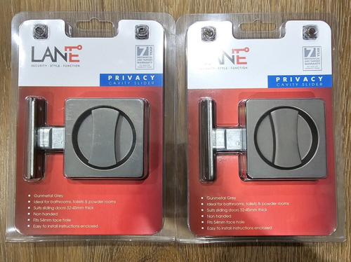 x2 Lane Gunmetal Grey Privacy Slider Cavity Door Locks RRP $50.02 AT ...