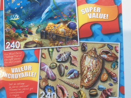 3 Puzzles Pretty Cafe Riga Latvia, Treasure Bay & Volute Shell Medley All NEW - Picture 5 of 8