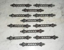 12 Ajax 9587 Grey Silver Twisted Cabinet Door Drawer Pull Handles Vintage 6 1/8