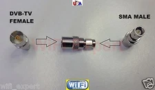 1x Nickel SMA Male Plug to IEC PAL DVB-T TV Female Jack RF adapter connector USA