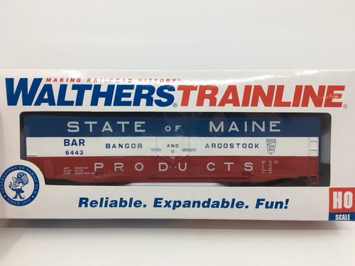 HO Walthers 931-1677 Bangor & Aroostook 50’ puerta enchufable Boxcar BAR #6443 | Zustand: Used